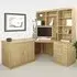 Corner Desk with Drawer Unit and Hutch Bookcase Set - Brown