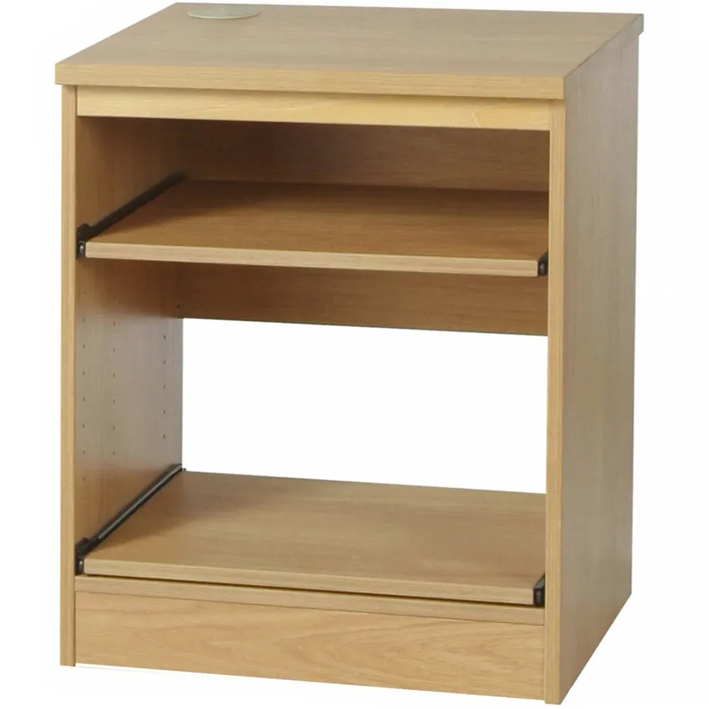 Double Drawer Printer Desk Stand - Brown