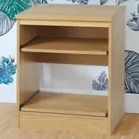 Double Drawer Printer Desk Stand - Brown