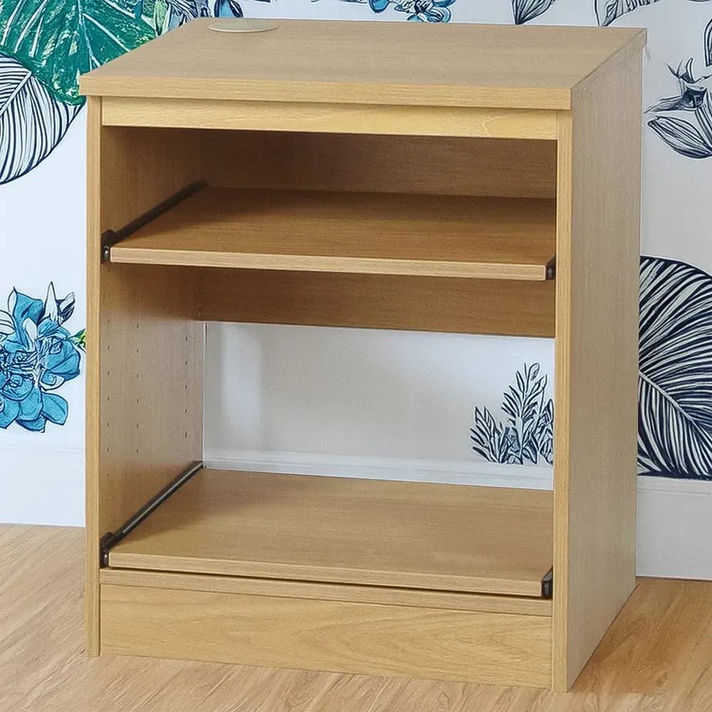 Double Drawer Printer Desk Stand - Brown image