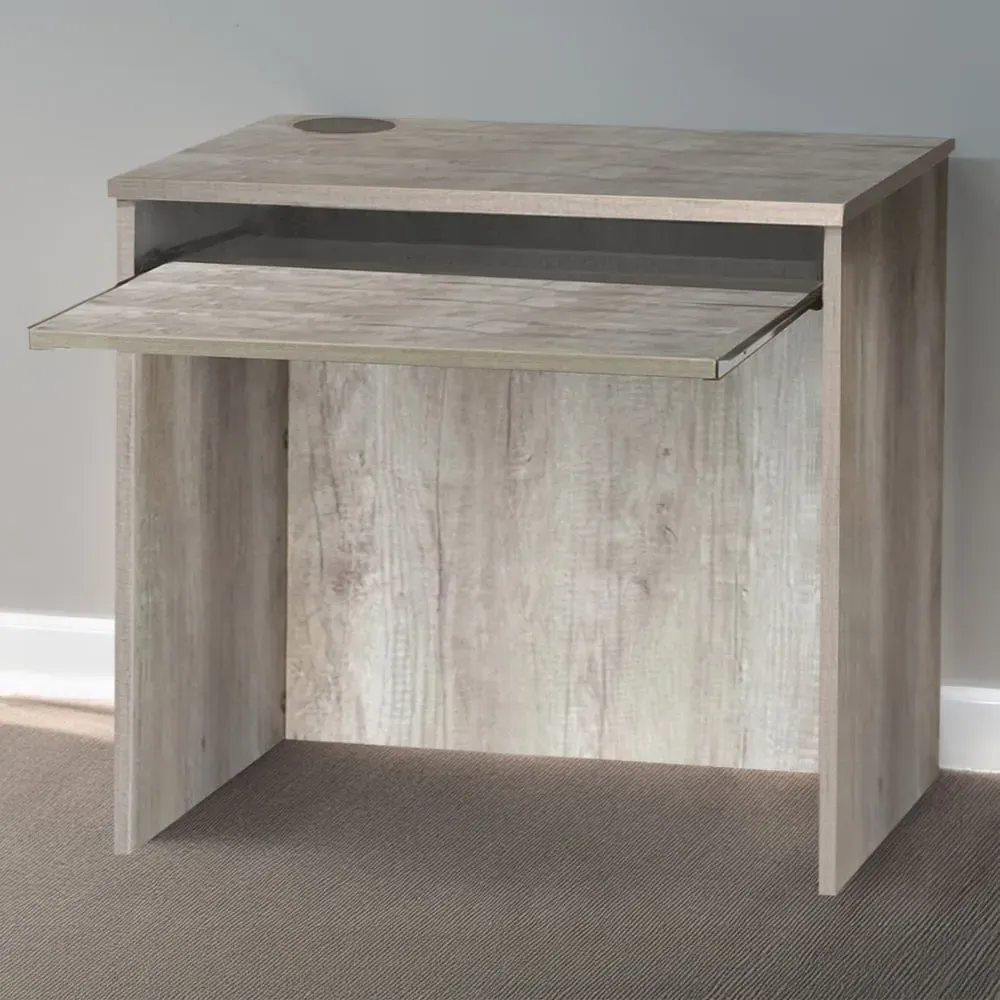 Home Office Desk with Keyboard Tray - Grey