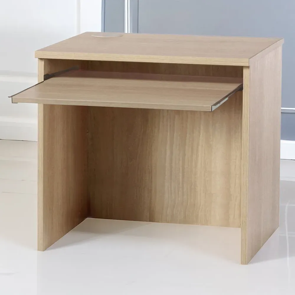 Office Desk with Keyboard Tray - Brown