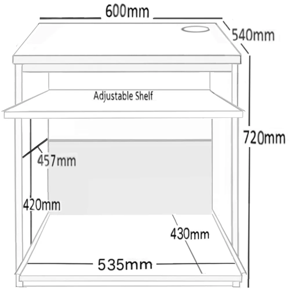 Printer Desk Stand with Storage - Grey