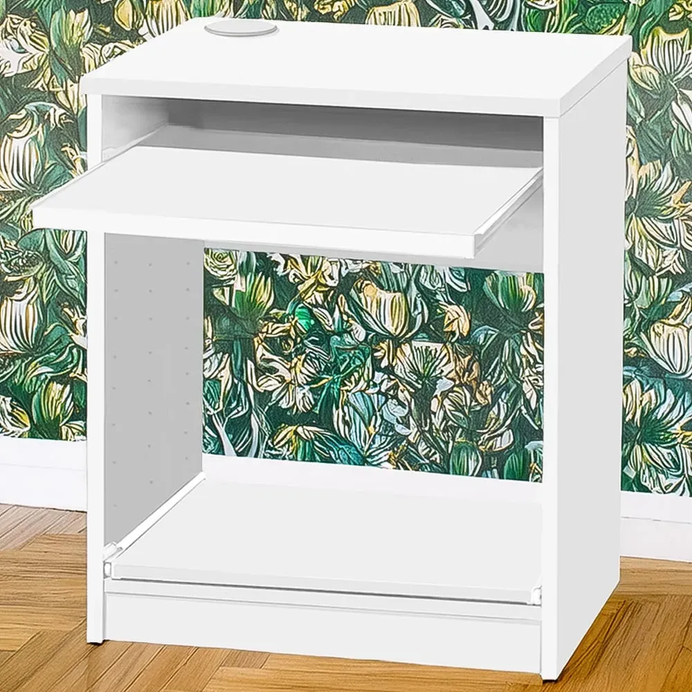 Printer Desk Stand with Storage - White