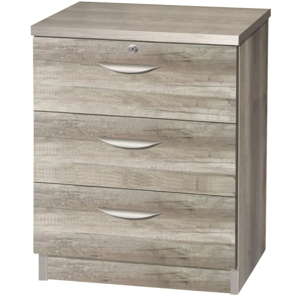 R White Cabinets 3 Drawer Storage Chest - Grey