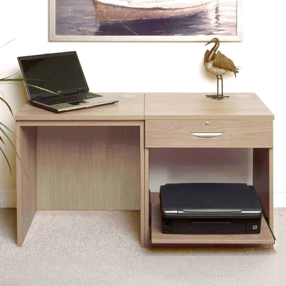Set-01 3 Drawer Desk with Printer Shelf - Brown