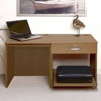 Set-01 3 Drawer Desk with Printer Shelf - Dark Brown