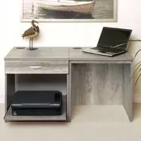 Set-01 3 Drawer Desk with Printer Shelf - Grey