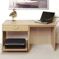 Set-01 3 Drawer Desk with Printer Shelf - Light Brown