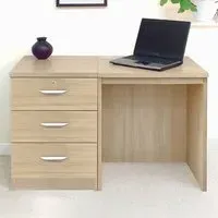 Set-03 3 Drawer Desk - Brown