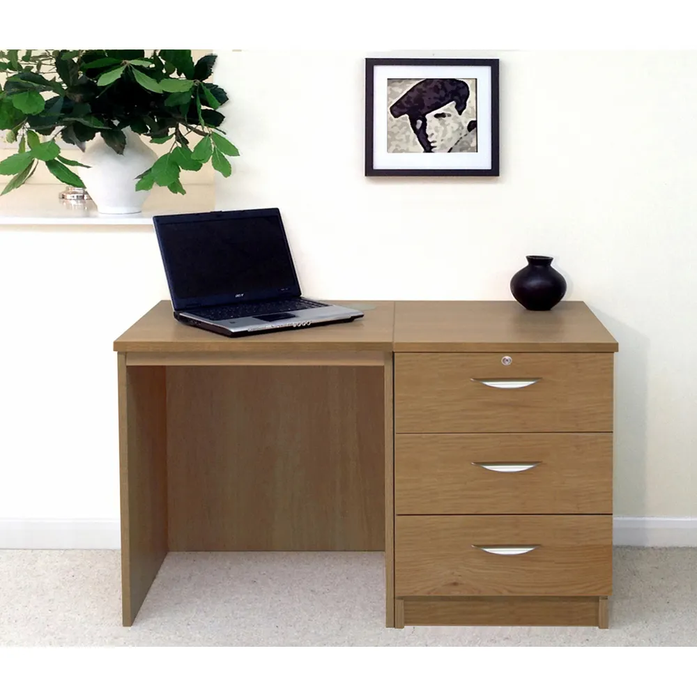Set-03 3 Drawer Desk - Brown