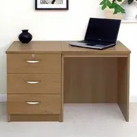 Set-03 3 Drawer Desk - Brown