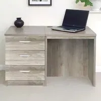 Set-03 3 Drawer Desk - Grey