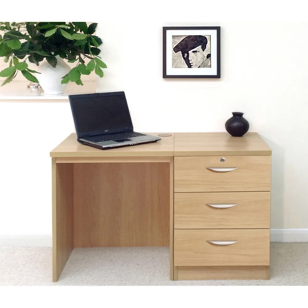 Set-03 3 Drawer Desk - Light Brown