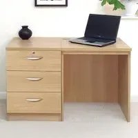 Set-03 3 Drawer Desk - Light Brown