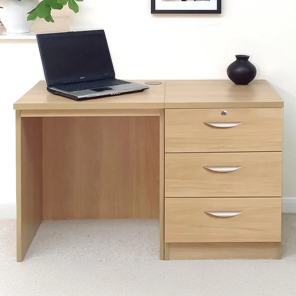 Set-03 3 Drawer Desk - Light Brown