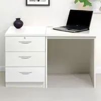 Set-03 3 Drawer Desk - White