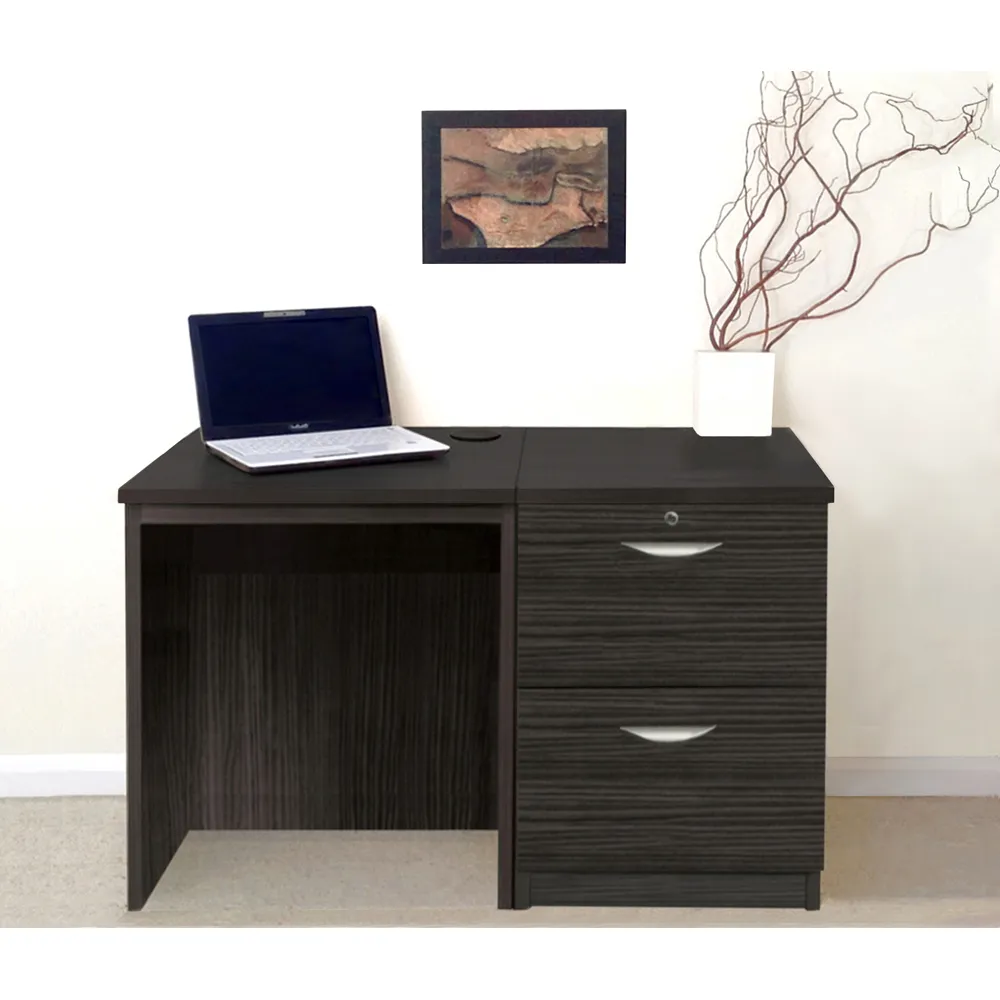 Set-04 2 Drawer Desk - Black