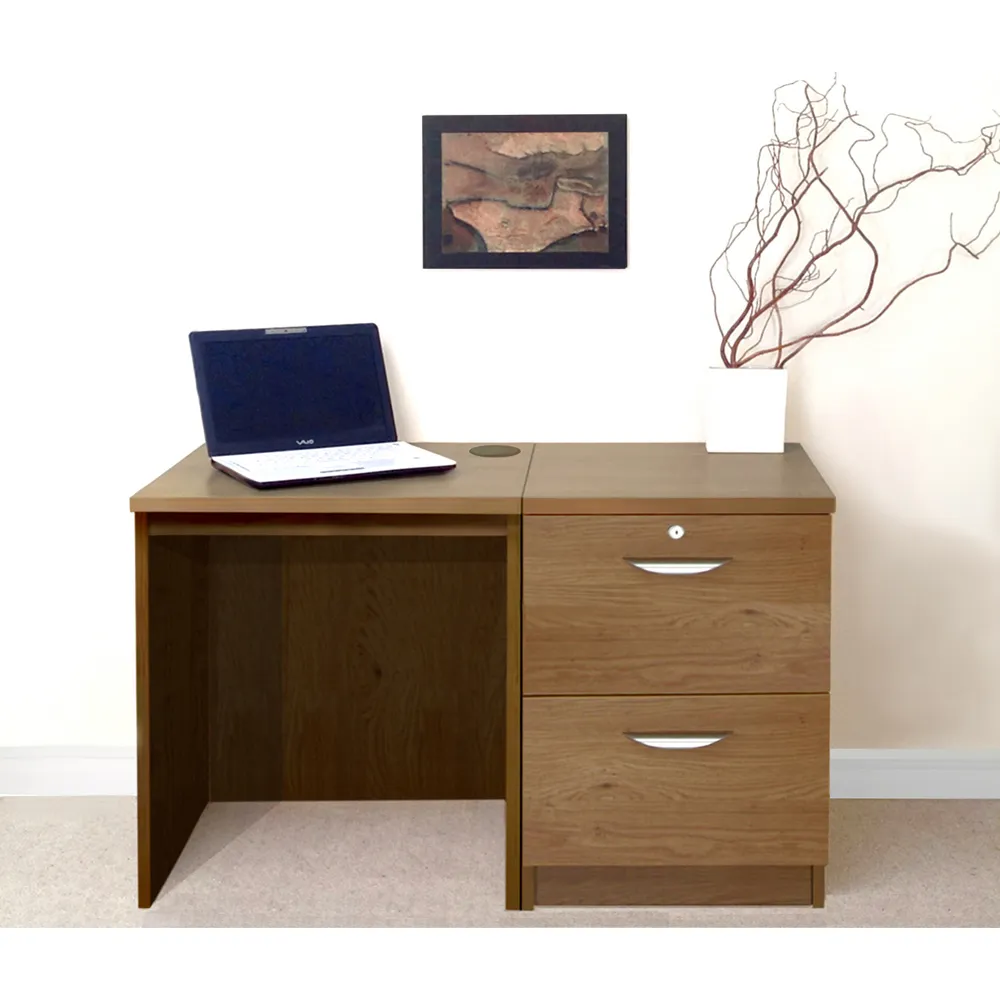 Set-04 2 Drawer Desk - Brown
