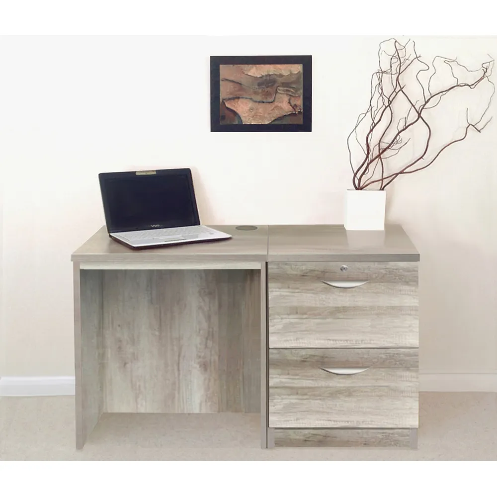 Set-04 2 Drawer Desk - Grey