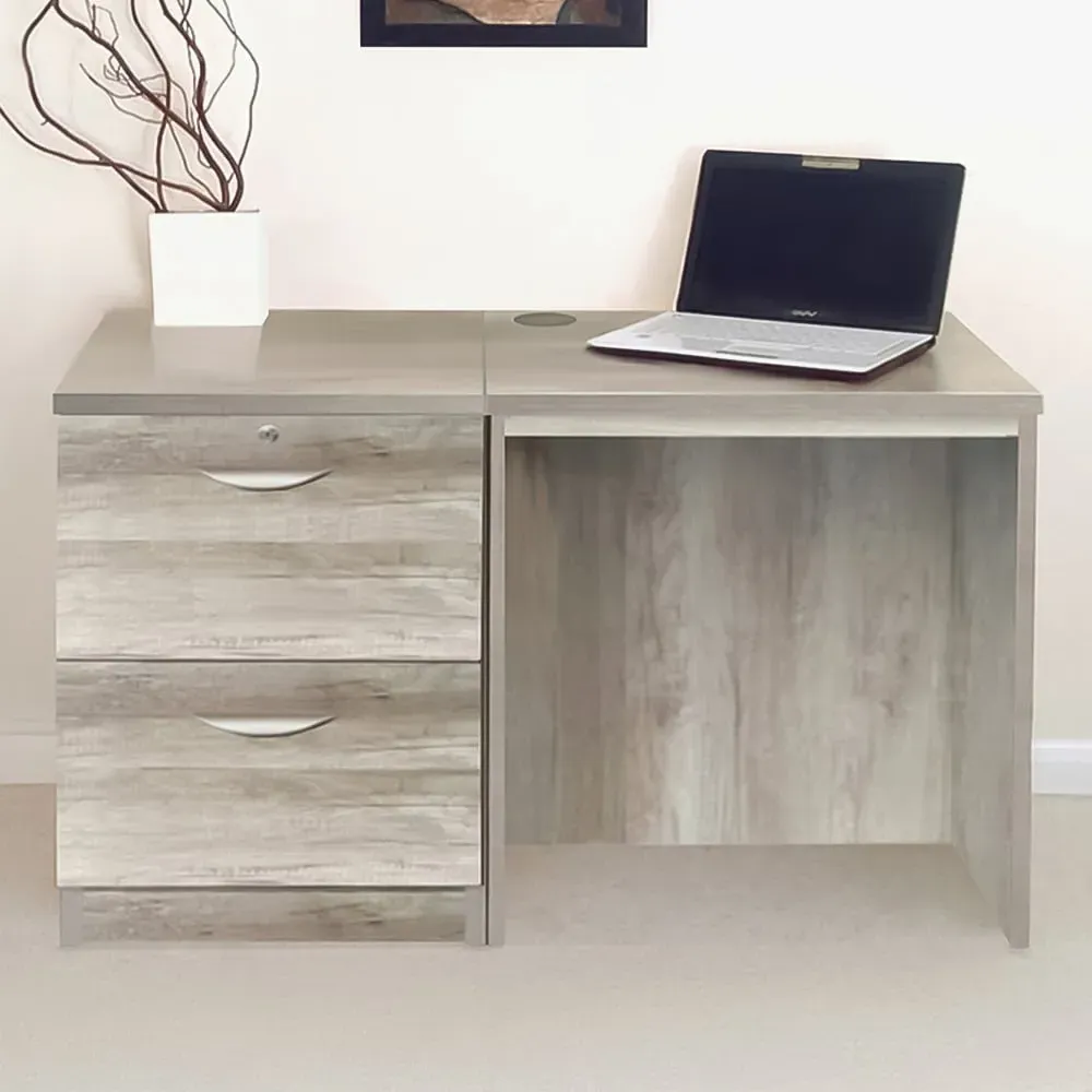 Set-04 2 Drawer Desk - Grey