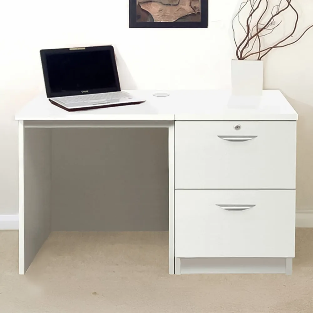 Set-04 2 Drawer Desk - White