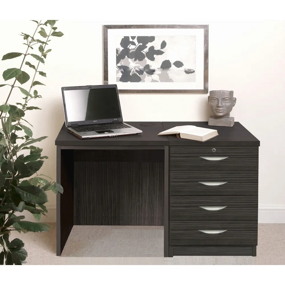 Set-05 4 Drawer Desk - Black, MFC