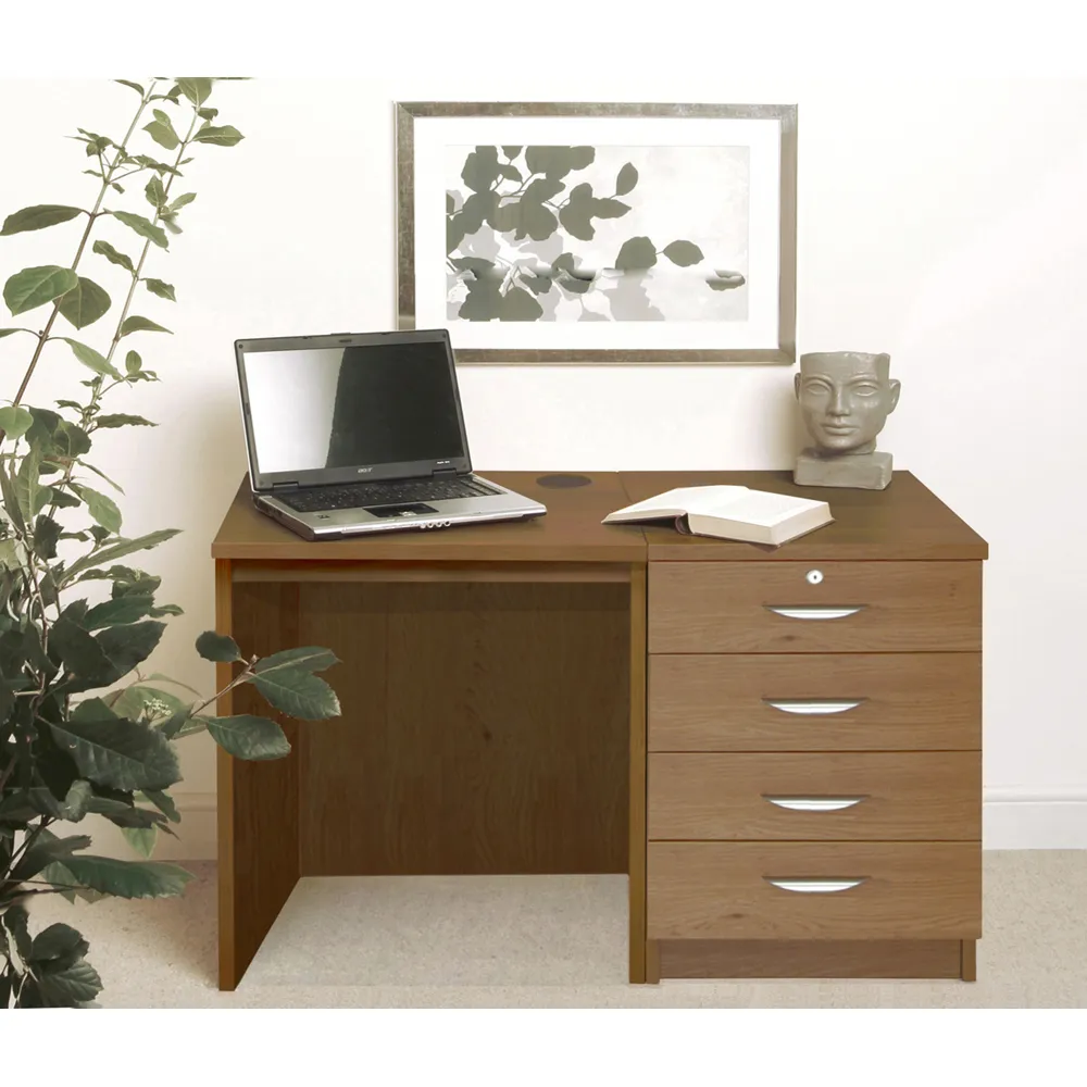 Set-05 4 Drawer Desk - Dark Brown, MFC