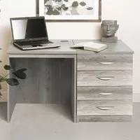 Set-05 4 Drawer Desk - Grey, MFC