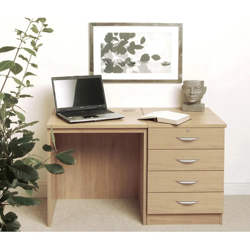 Set-05 4 Drawer Desk - Light Brown, MFC