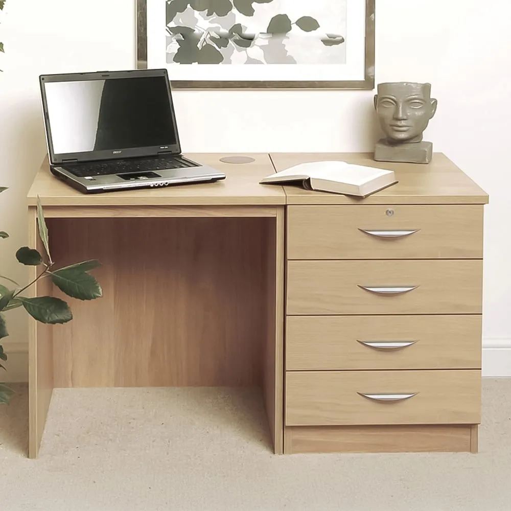 Set-05 4 Drawer Desk - Light Brown, MFC