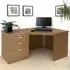 Set-07 Corner Desk with 2 Drawer Cabinet - Brown