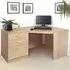 Set-07 Corner Desk with 2 Drawer Cabinet - Light Brown