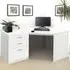Set-07 Corner Desk with 2 Drawer Cabinet - White