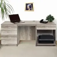 Set-08 4 Drawer Desk with Printer Shelf - Grey