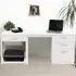 Set-08 4 Drawer Desk with Printer Shelf - White