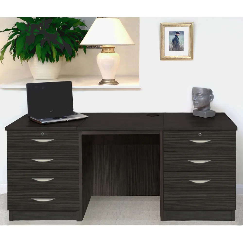 Set-09 7 Drawer Desk - Black