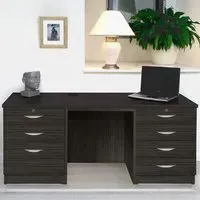 Set-09 7 Drawer Desk - Black