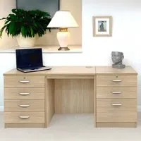 Set-09 7 Drawer Desk - Brown