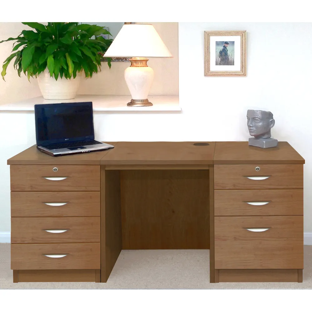 Set-09 7 Drawer Desk - Brown
