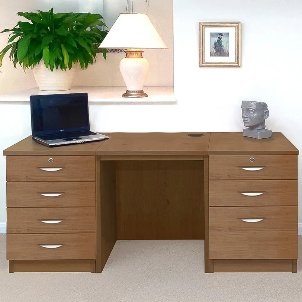 Set-09 7 Drawer Desk - Brown