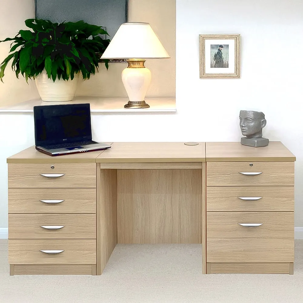 Set-09 7 Drawer Desk - Brown