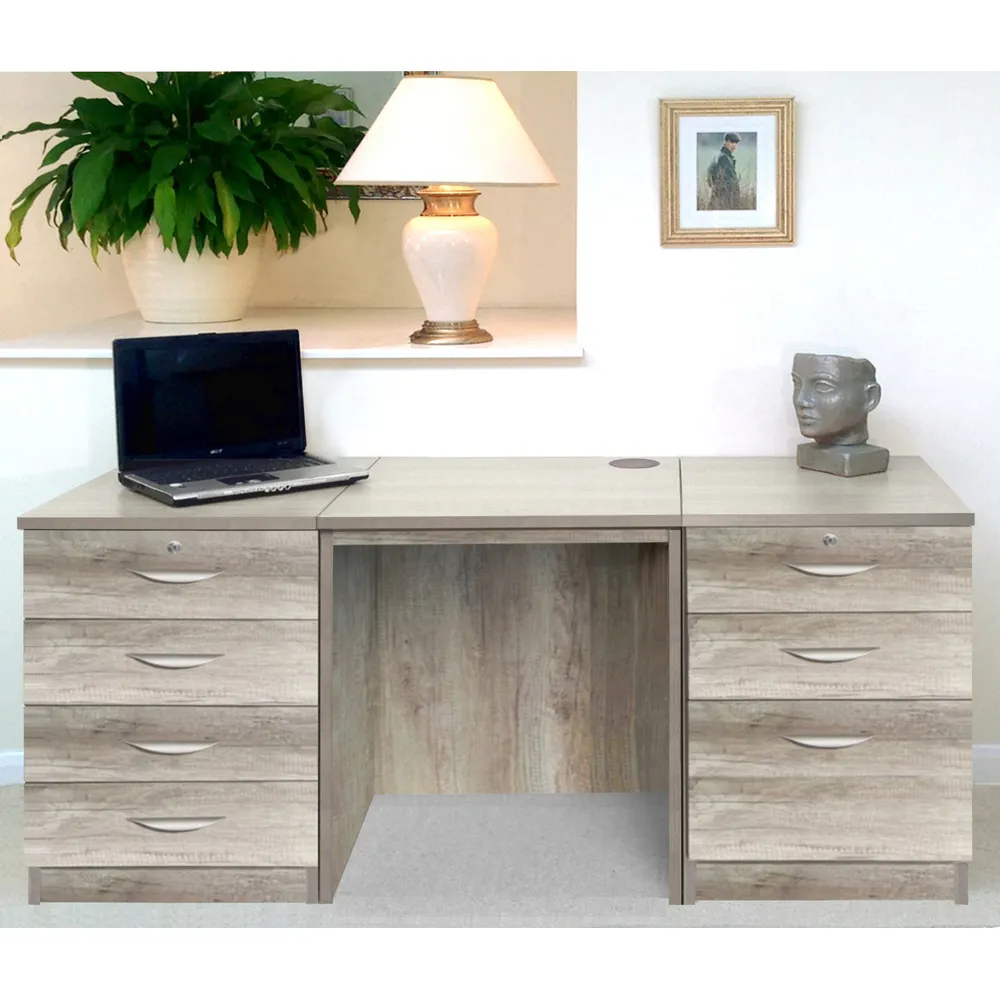 Set-09 7 Drawer Desk - Grey