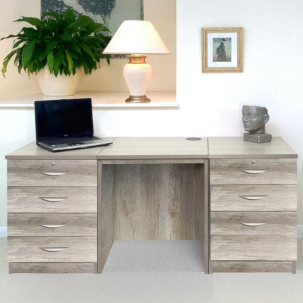 Set-09 7 Drawer Desk - Grey