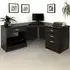SET-12 Corner Desk with Drawer Unit and Printer Unit - Black