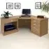 SET-12 Corner Desk with Drawer Unit and Printer Unit - Brown
