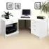 SET-12 Corner Desk with Drawer Unit and Printer Unit - White