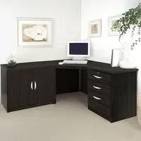 Set-13 Corner Desk with Storage - Black
