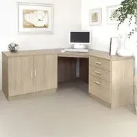 Set-13 Corner Desk with Storage - Brown