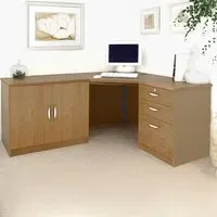 Set-13 Corner Desk with Storage - Dark Brown